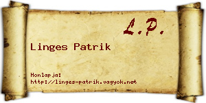 Linges Patrik névjegykártya